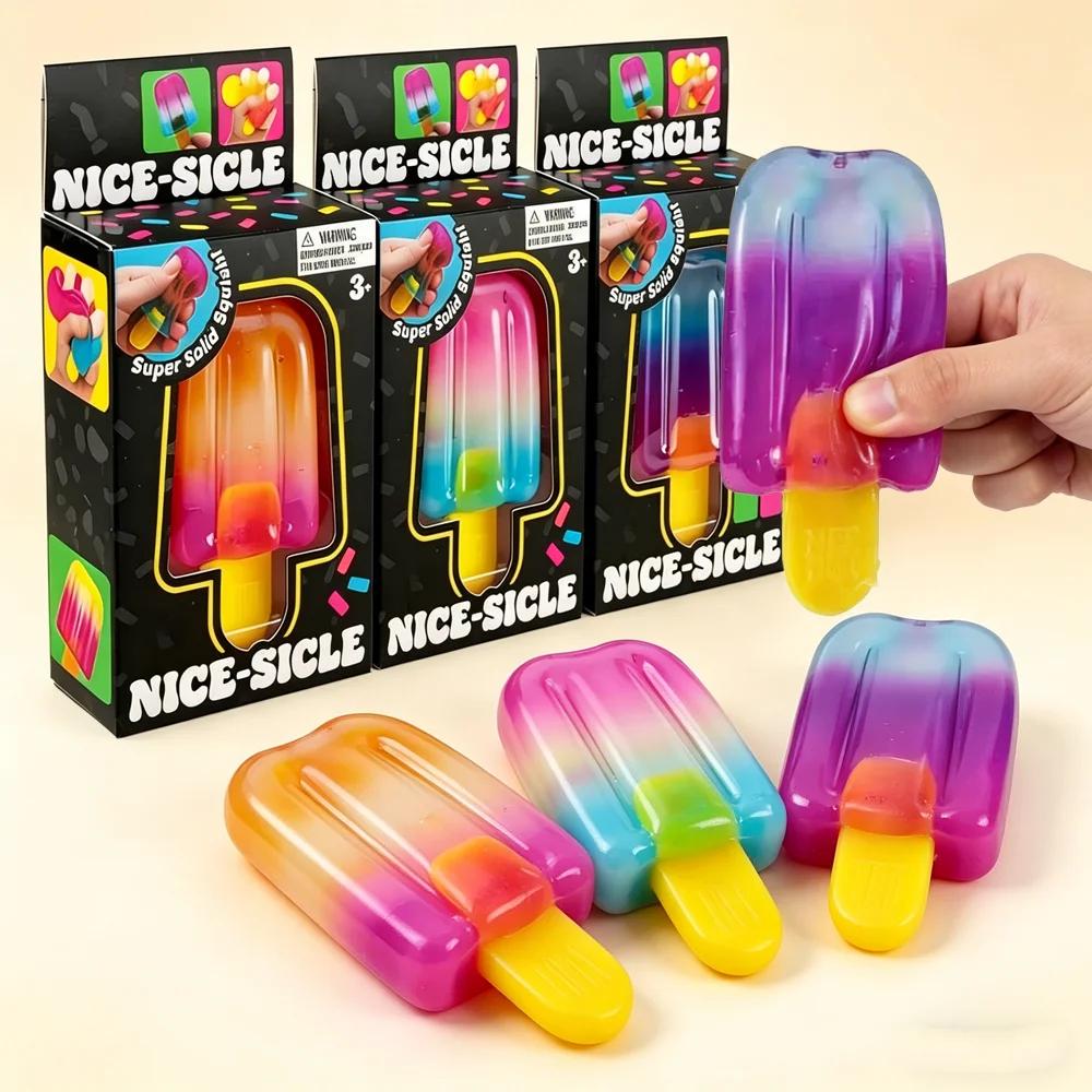 Nice-Sicle Squishy Stress Ball Toy Soft Gel Popsicle Slow Release Anxiety Relief Fidget Toy for Kids Adults Office Gift