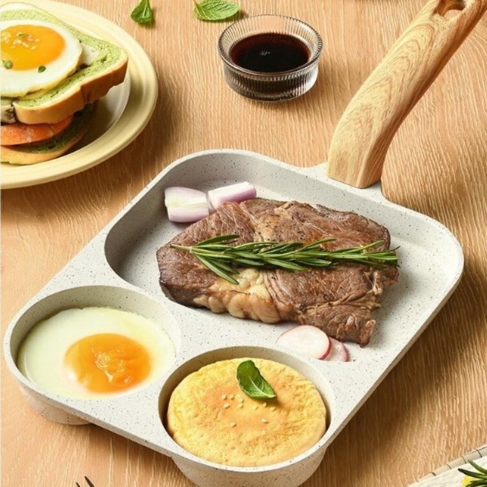 2 In1 Fried Egg Steak Fry Pan Small Mini Hamburger Pan Breakfast Egg Pan  Gas Induction Cooker