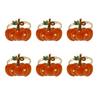 6Pcs Elegant Metal Napkins Holders Autumn Harvest Tableware Accessories Pumpkins Napkins Rings For Home
