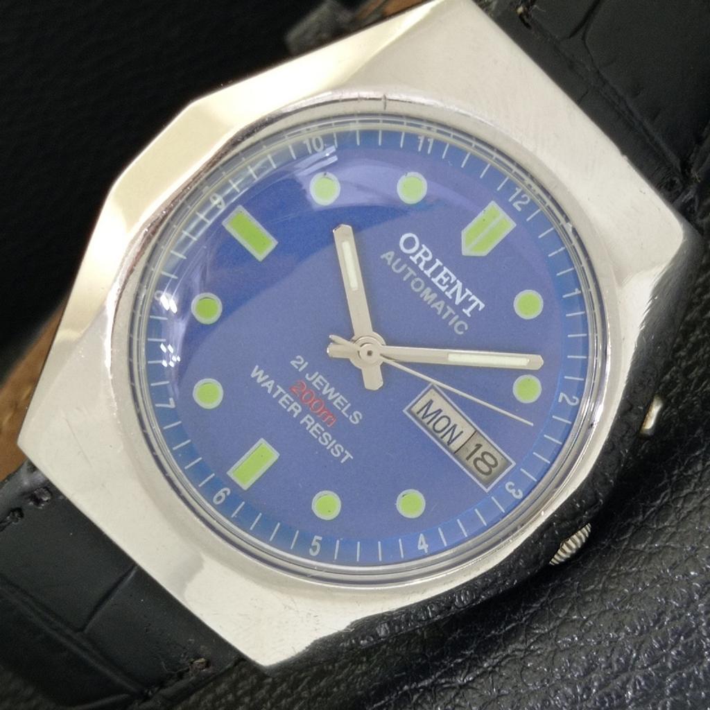 

ВИНТАЖНЫЕ МУЖСКИЕ ЧАСЫ ORIENT AUTOMATIC 46941 ЯПОНИЯ С СИНИМ ЦИФЕРБЛАТОМ a700653-5 R204-a700653