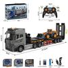 Remote Control Children's Alloy Truck with Music: Double-decker Transport, Openable Doors, Container, Oil Tank, Freight Toy.
