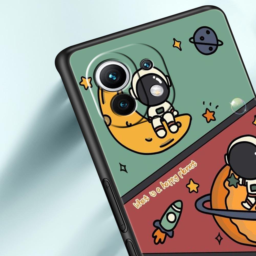 Cartoon Cute Cosmonaut Phone Case Cover for Xiaomi Mi 17 Pro Max 15 14 13 12 11 Ultra 15T 14T 13T 12T 11T Pro Lite Soft TPU Bags