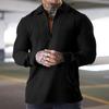 European And American Men's Half Zipper Heavyweight Waffle Thin Lapel Casual Short-sleeved Polo Suit