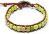 Bracciale Boemo Intrecciato in Pelle Imperatore di Pietra Shoushan di Forma Libera 5x7