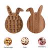 Easter Deviled Egg Platter Bunny Shape Wooden Serving Tray 21 Holes Deviled Eggs Holder Serving Platter for Easter Party Spring Holiday