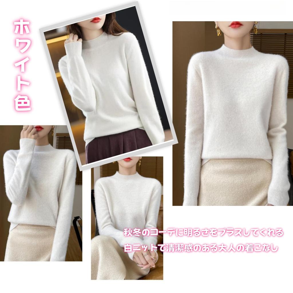GDenFrog Ribbed Knit High Long Sleeve Cute for White Women's Sweater, 100% Wool, Neck, Pullover, Ribbed, Slimming, Slimming, Winter, Autumn, Spring,