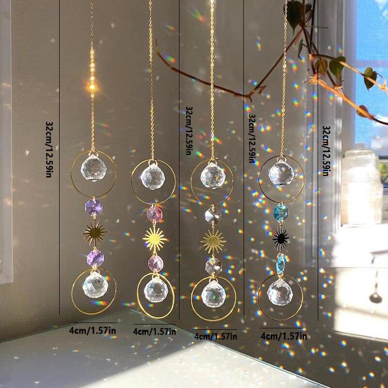 1pc Artificial Crystal Wall HangingSuitable For Weddings And Outdoors Sun Catcher Decorative Light And Shadow Wind Chime Pendant