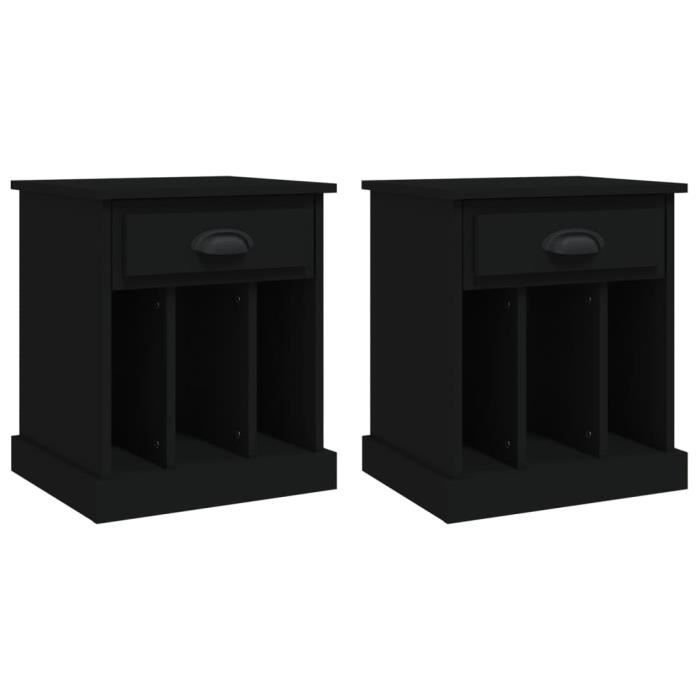 VidaXL Bedside Tables 2 Pcs Black 43x36x50 Cm 816347