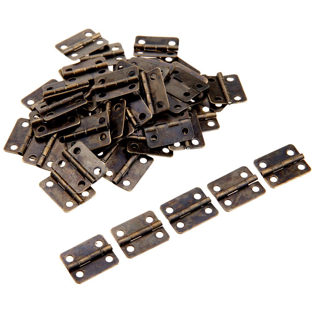 50Pcs 16x13mm Antique Bronze/Gold Cabinet Hinges Furniture Accessories Jewelry Boxes Small Hinge Furniture Fittings For Cabinets