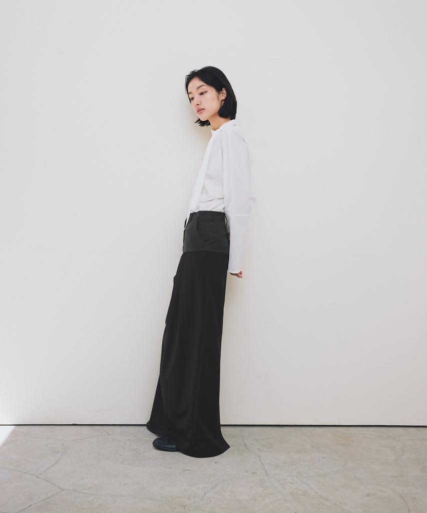 Loutaideu Drape Maxi Skirt [Grey]