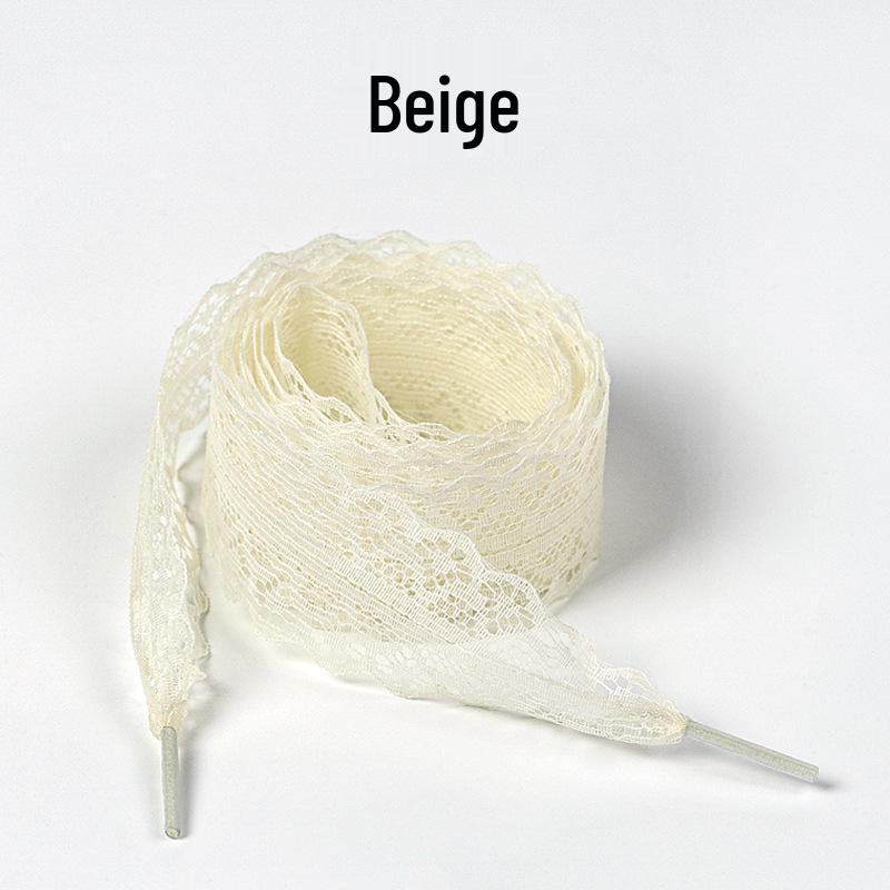 Ballet Style Silk Shoelaces with Lace Trim - Colorful & Cute Girly Accessories for German Training Shoes (1 Pair)