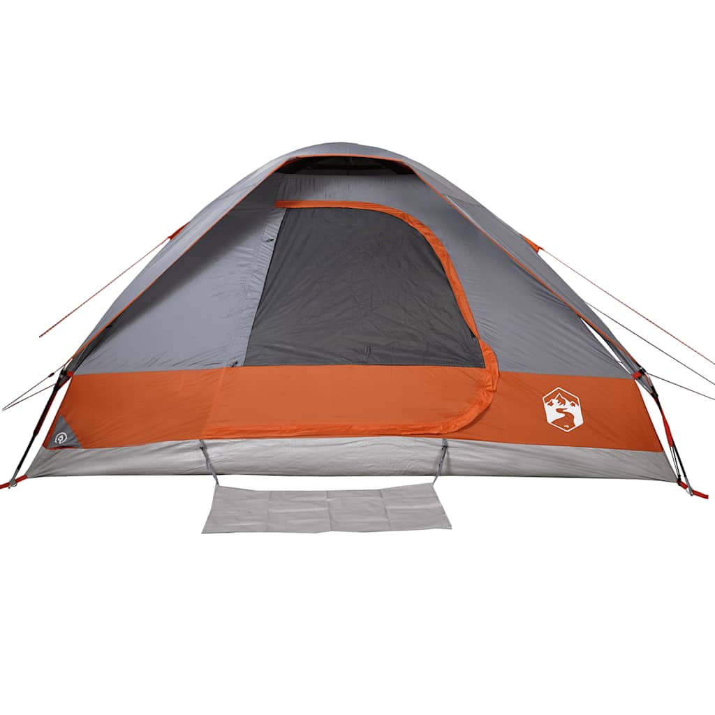 Dome Family Tent for 6 Persons Grey and Orange Waterproof