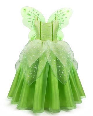 Axaxa Princess Dress for Kids (Butterfly Fairy Costume + Butterfly Wings) 2-Piece Set, Fairy Girl Dress, Cosplay, Flower Fairy, Spirit Costume, Girls,