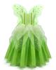 Axaxa Princess Dress for Kids (Butterfly Fairy Costume + Butterfly Wings) 2-Piece Set, Fairy Girl Dress, Cosplay, Flower Fairy, Spirit Costume, Girls,