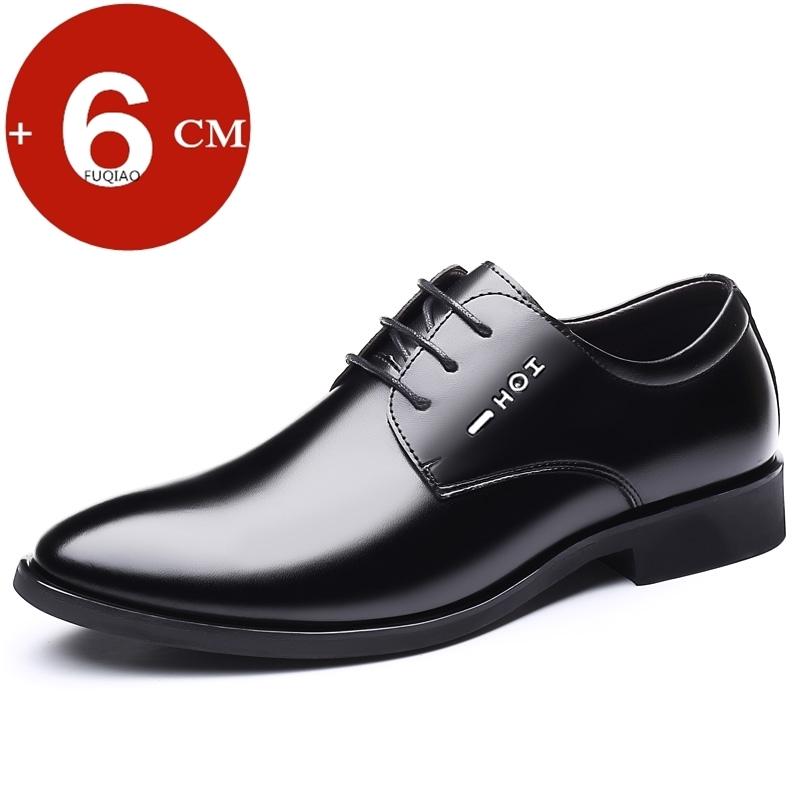 

Men Height Increasing Shoes 6cm Inner Lift Black Formal Dress Shoes Lace Up Business Casual Elevator Shoes for Wedding Banquet 37 чёрный