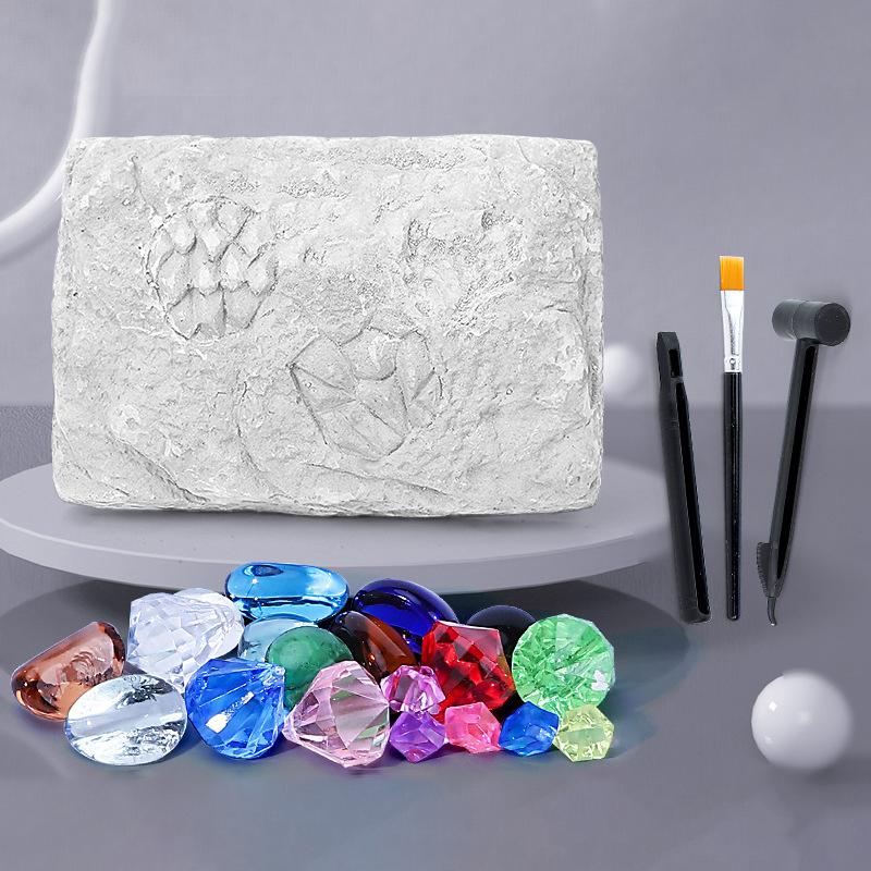 1 Set Digging Gems For Treasures Dinosaur Fossils Mining Treasure Blind Box Children'S Archaeological Excavation Toys