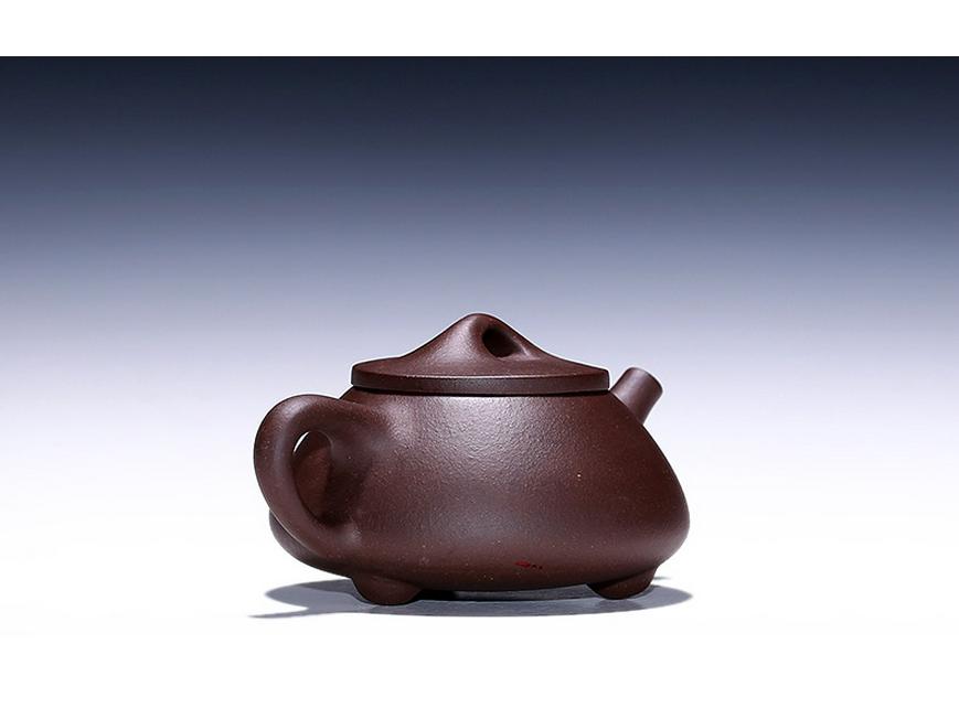 Authentic Yixing Purple Clay Shi Piao Teapot with Engraved Inscription