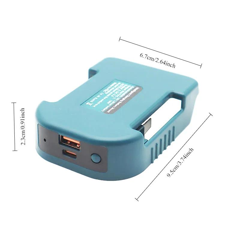 1 Li-ion Battery Belt Buckle Storage Fixed Bracket For Makita For DeWalt For Milwaukee 18V USB Type-C Power Bank Charger Adapter