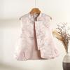 2025 early spring jacquard stand-up collar disc-buckled temperament vest high-end pink versatile top