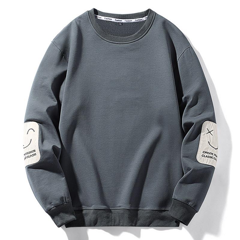 2025 Trendy Men s Long-Sleeve Loose Sweatshirt - Versatile Spring/Autumn Casual Base Layer L