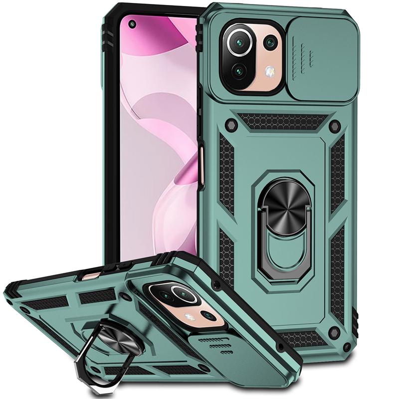 Full Cover For Xiaomi 11 Lite 5G NE Case Mi 11 Lite 5G NE Push Window Magnetic Phone Holder Case For Xiaomi 11 Lite 5G NE Case