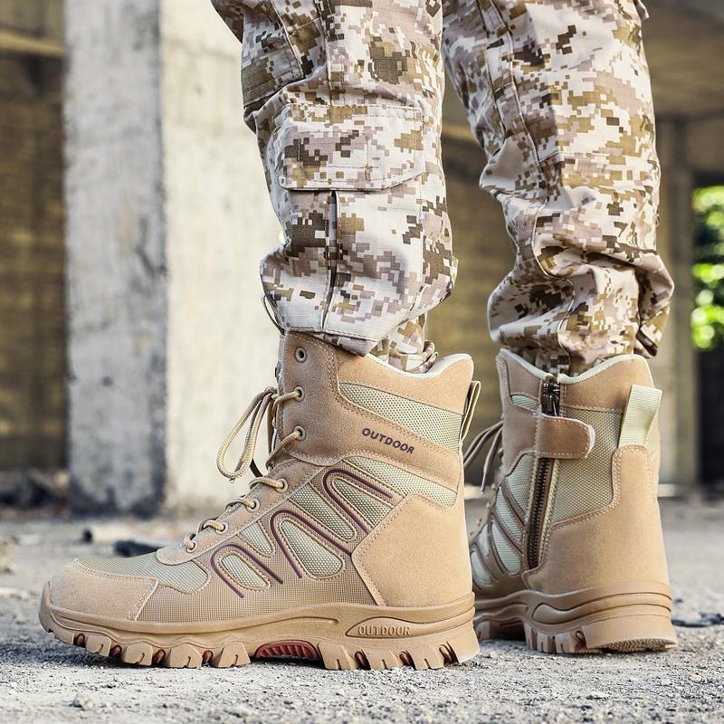 Plus Size Trendy Outdoor Desert Mid-Top Special Tactical Military Boots Field Combat Training Combat Boots Combat Boots