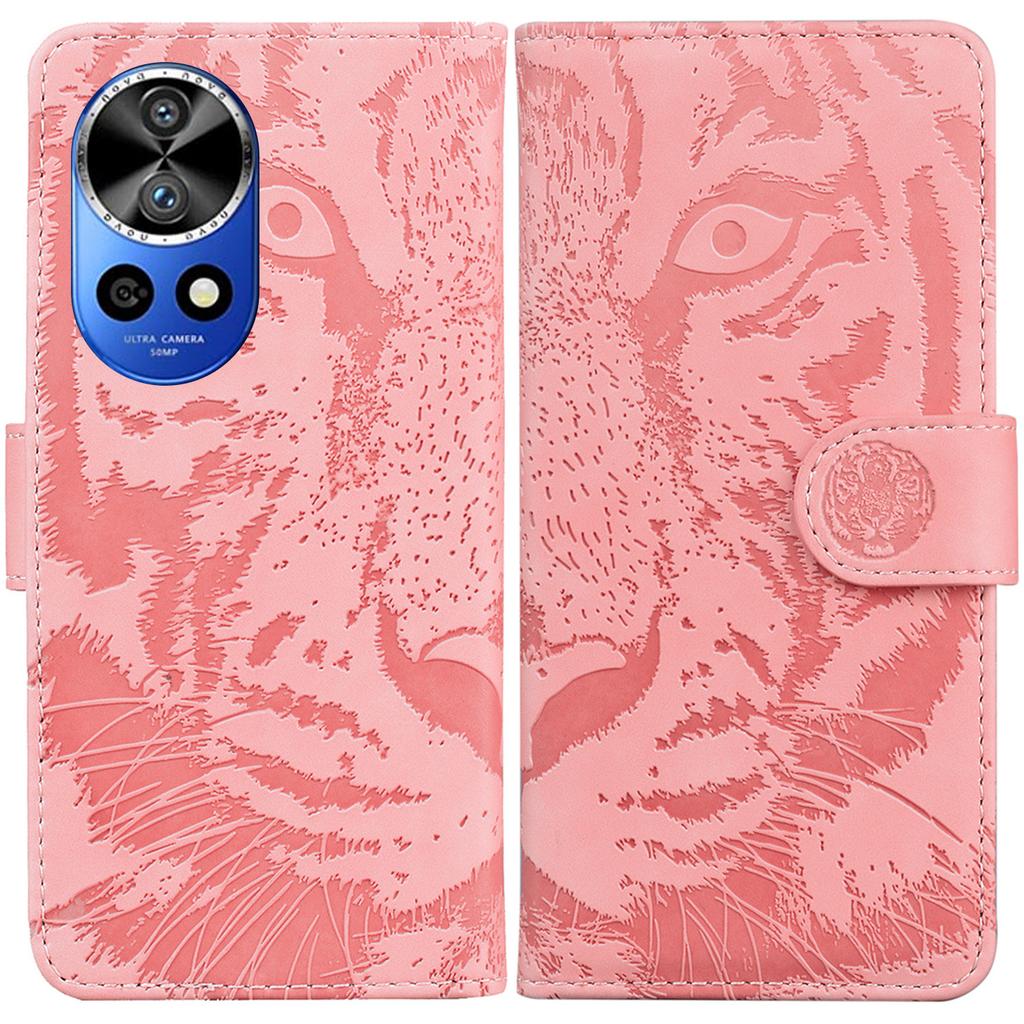 For Huawei Nova 12 Pro 5G/12 Ultra 5G Stand Case Tiger Imprint Leather Phone Cover