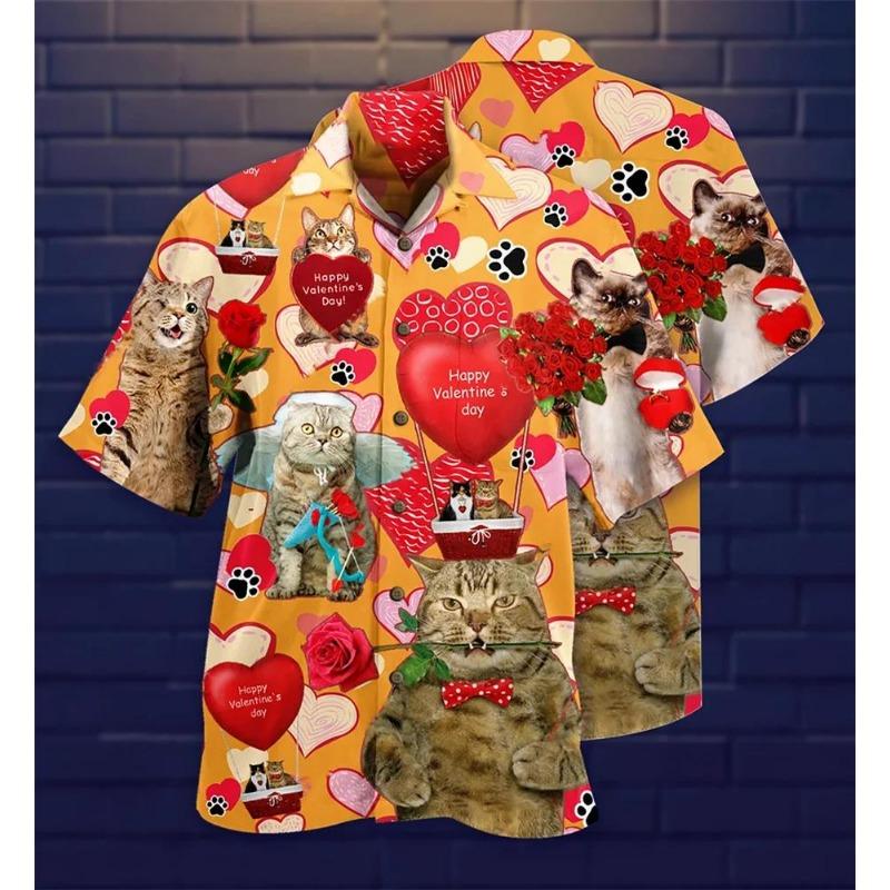 2024 Nouvelle Chemise Hawaïenne Homme Imprimé 3D Animal Grue Cochon Hauts Tendance Décontractés Plage Vacances d'Été Hommes et Femmes 6XL