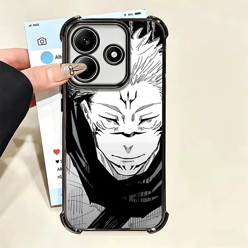 Cool Black JUJUSU Anime Soft Phone Case For Xiaomi Poco X7 X8 Pro Max X6 X5 X3 F8 Ultra F7 M8 M7 M5S Redmi 15C 15A 15 14C 13C 12