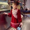 MIMIHELLO Girls' Chinese Style Red Princess Dress