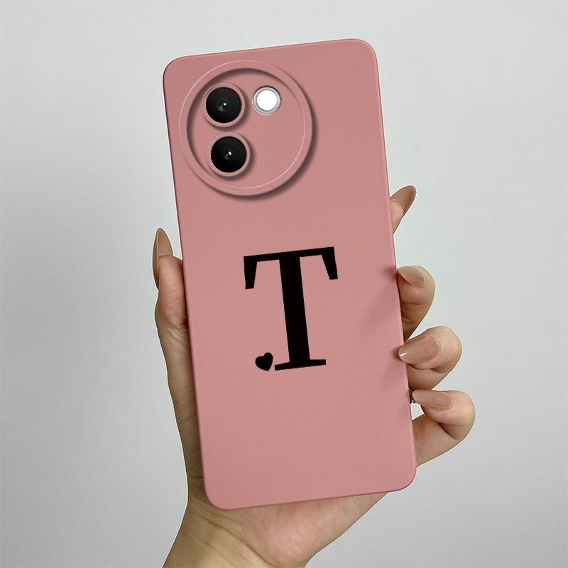 For Vivo V30e Case Vivo V30E 5G V2340 V2339 Phone Case Cute Initial Letters ShockProof Matte Silicone Soft Protective Back Cover