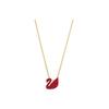 Série emblématique du Cygne Petit Cygne Rouge Cristal Plaqué Or Collier pour femme 5527407