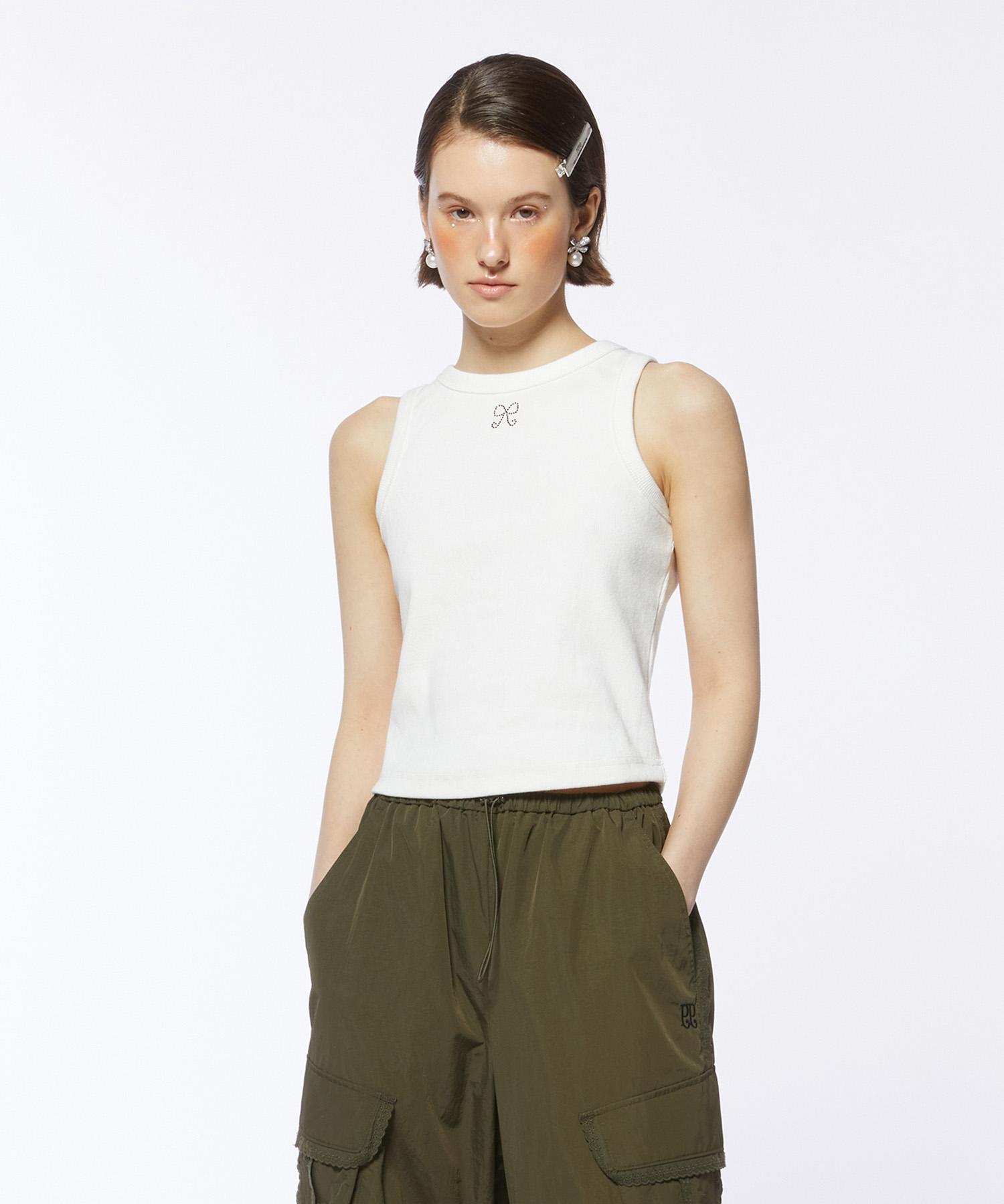 Pip Pet Hot Fix Ribbon Symbol Sleeveless (White) White/Free