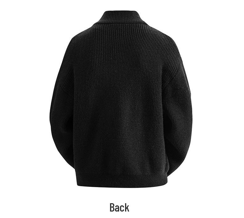 2025 Autumn/Winter Men's Thick Round Neck Knit Pullover