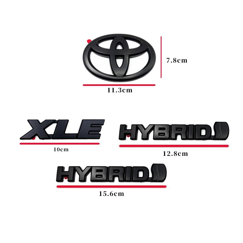 8 pièces de recouvrements ABS pour Toyota RAV4 XLE AWD 2019-2023, noir mat mélangé, pour emblèmes de capot - accessoires auto