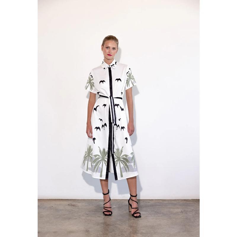 

Женское новое печатное платье элегантный кардиган на шнуровке с лацканами для женщин XL чёрный