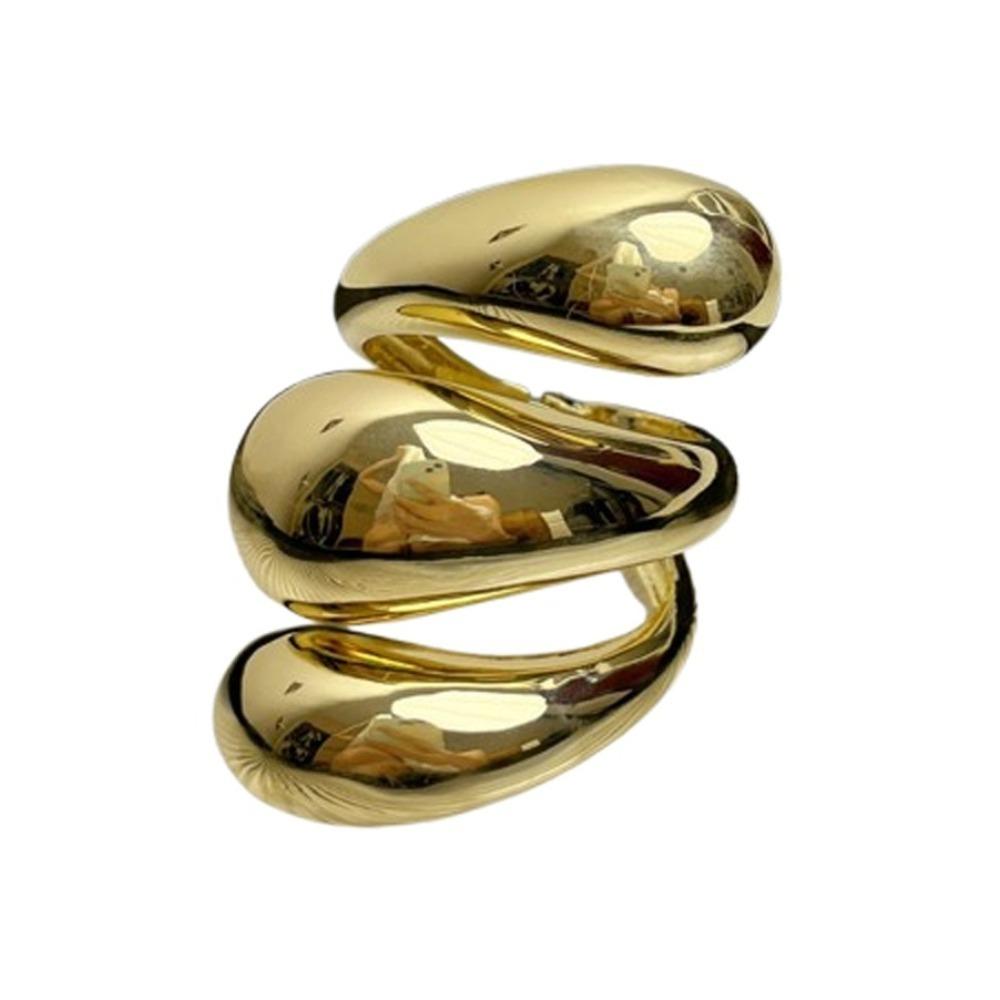 Exaggerated Geometric Smooth Bracelet Irregular Metal Heavy Cuff Bangle  Jewelry Gift