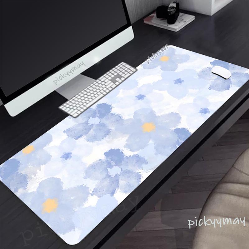 Pink Flowers Large Mouse Mat Gaming Mousepad Big Gamer Mousepads xmm Rubber Keyboard Mats Desk Pad HD Mouse Pads