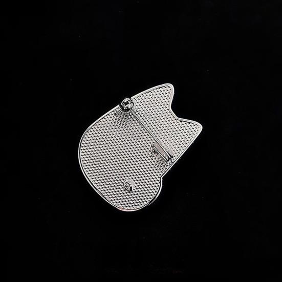 Damenbrosche Funkelnde Kunstkristall-Dekoration Zweifarbiges Schwarzes Katzen-Design Reversnadel Pullover Schalhalter Schmuckzubehör