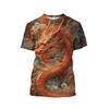 Kids Round Neck T Shirt 3D Dragon Graphic Relaxed Fit Suitable For Party Gathering Outdoor Games Family Outings Summer Daily Casual Wear Time