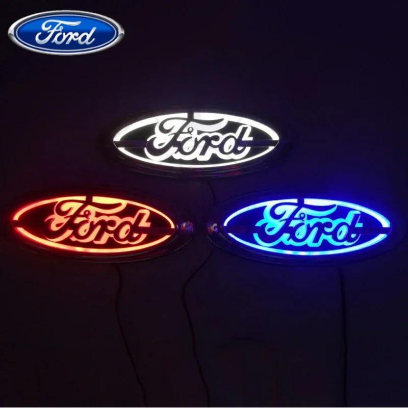 Adesivo per Auto Ford 14.5X5.6cm Luce LED Emblema per Auto per Ford Kuga Focus Mondeo Mustang Fusion Mk2 Mk3 Fiesta Mk6 Explorer Logo Badg blu