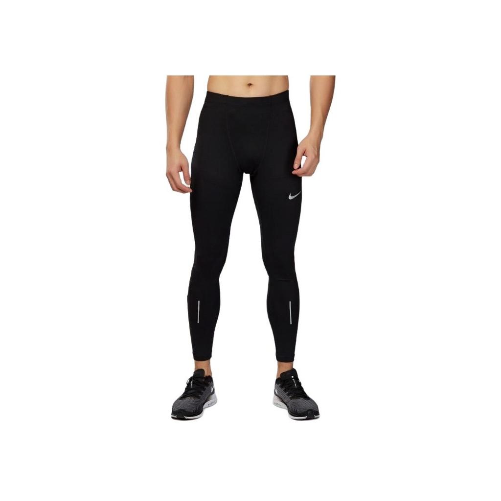 Nike Solid Color Logo Print High Waist Fitness Pants Men Bottoms Black 856887-010
