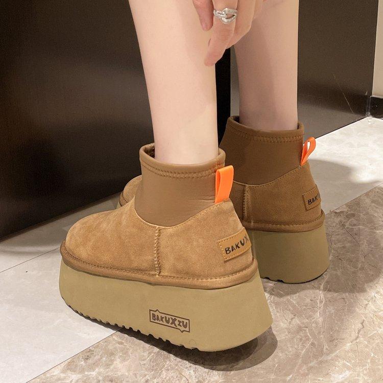 2025 Autumn and Winter New Super Good Version~ Piled Thick-soled Small Short Tube Wool Fluffy Snow Short Boots Women's Winter