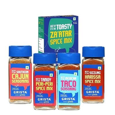 Przyprawa uniwersalna CRISTA Global | Przyprawa do taco 45 g | Mieszanka przypraw Za'atar 100 g | Mieszanka przypraw Harissa 45 g | Przyprawa Cajun 45 g