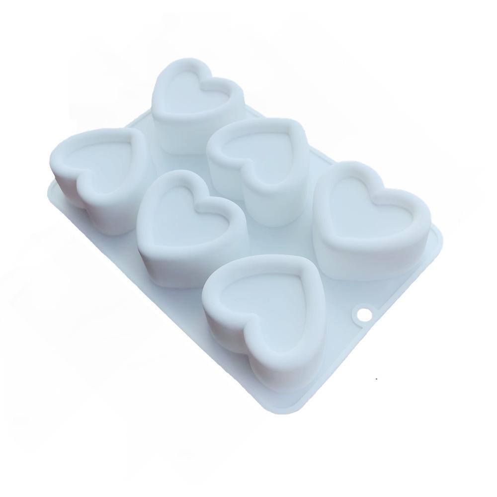 1 szt. 6 z wklęsłym sercem Forma do musu Okrągła koronka Francuski deser Silikonowa forma do ciasta Czekoladowa forma do ciasta Mille-feuille
