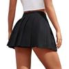 Women's Black Sexy Leg Ring Skirt Pleated Skirt Short Skirt