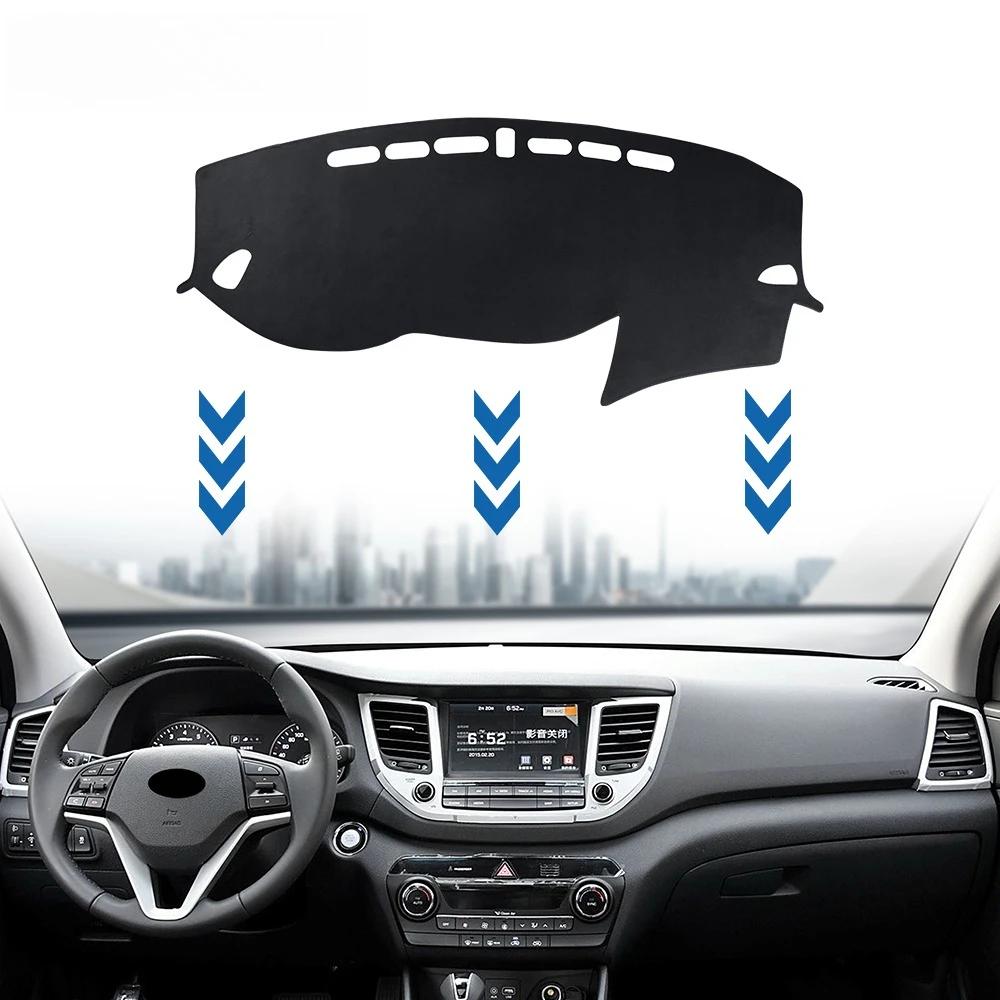 Custom Dashboard Cover for Hyundai Tucson 2015-2018 Premium Flannel Anti UV Sun Shade Non Slip Protector Carpet