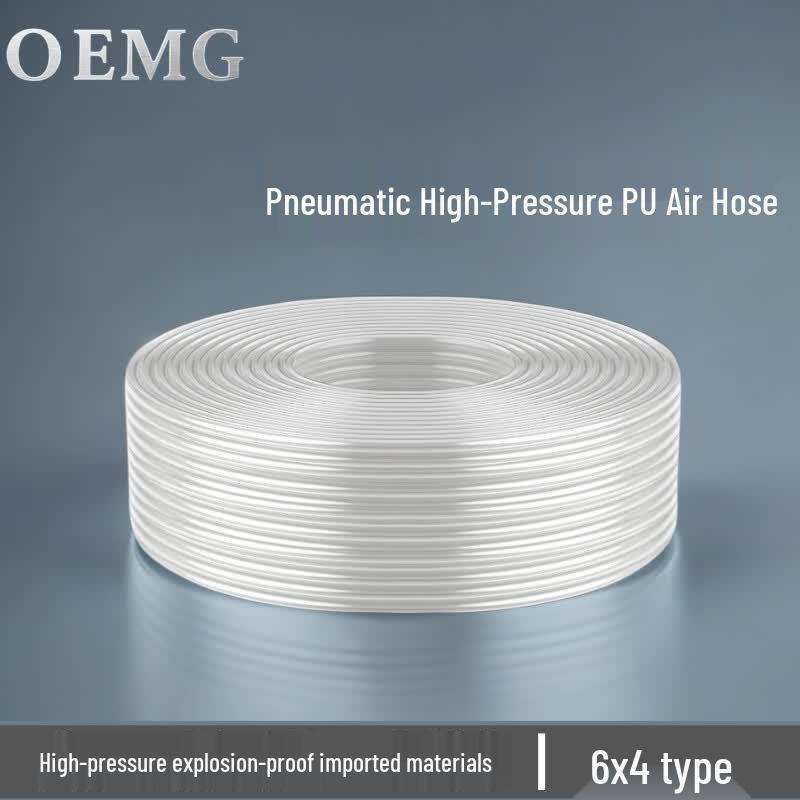 OEMG High-Pressure Transparent PU Air Hose 6x4mm