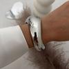Punk Vintage Irregular Chunky Cuff Bangles for Women Statement Glossy Bracelets Bangles Pulseras Steampunk Men Jewelry
