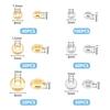 300Pcs 6 Styles 202 Stainless Steel Spacer Beads, Flat Round, Mixed Color, 3~6x1.5~2mm, Hole: 1.2~2mm